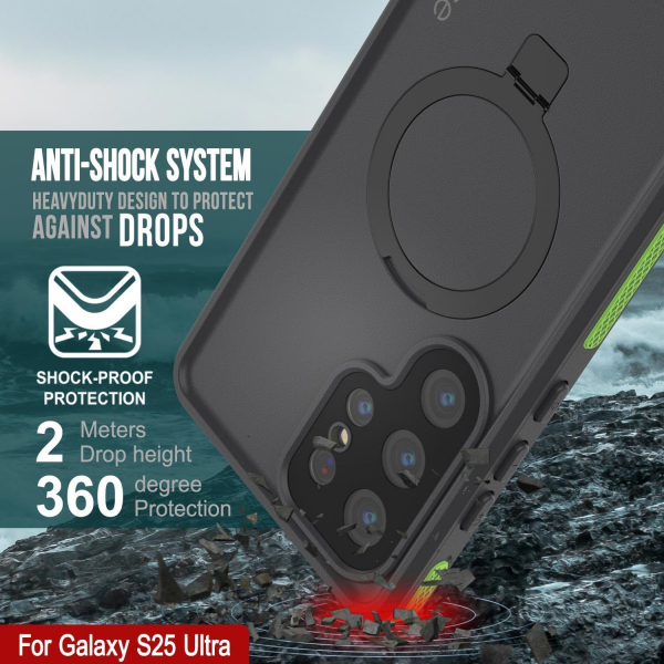 PunkCase Samsung Galaxy S25 Ultra Kickstud 2.0 Klf-Green