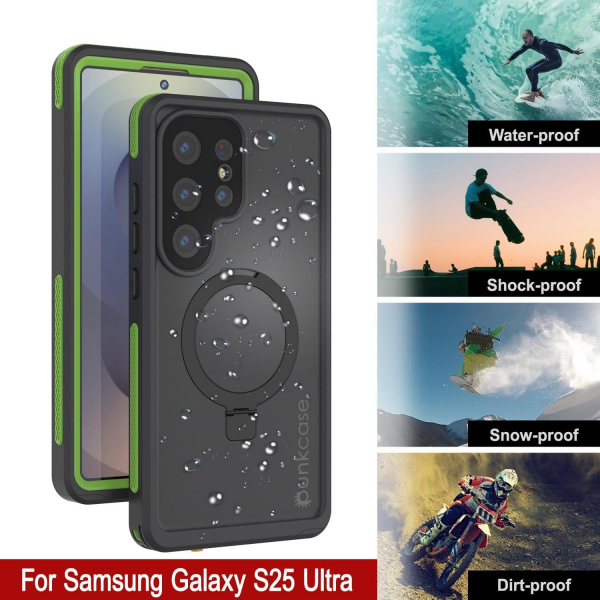 PunkCase Samsung Galaxy S25 Ultra Kickstud 2.0 Klf-Green