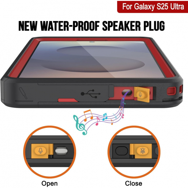 PunkCase Samsung Galaxy S25 Ultra Kickstud 2.0 Klf-Red