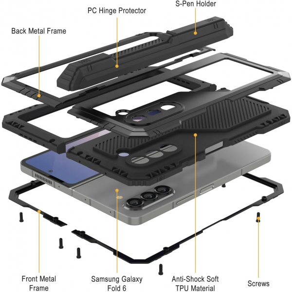 Punkcase Samsung Galaxy Z Fold6 Metallic 2.0 Klf
