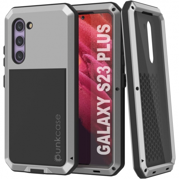 Punkcase Armor Serisi Galaxy S23 Plus Darbeye Dayankl Klf (MIL-STD-810G)-Silver