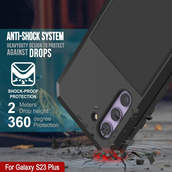 Punkcase Armor Serisi Galaxy S23 Plus Darbeye Dayankl Klf (MIL-STD-810G)-Black