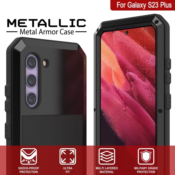 Punkcase Armor Serisi Galaxy S23 Plus Darbeye Dayankl Klf (MIL-STD-810G)-Black