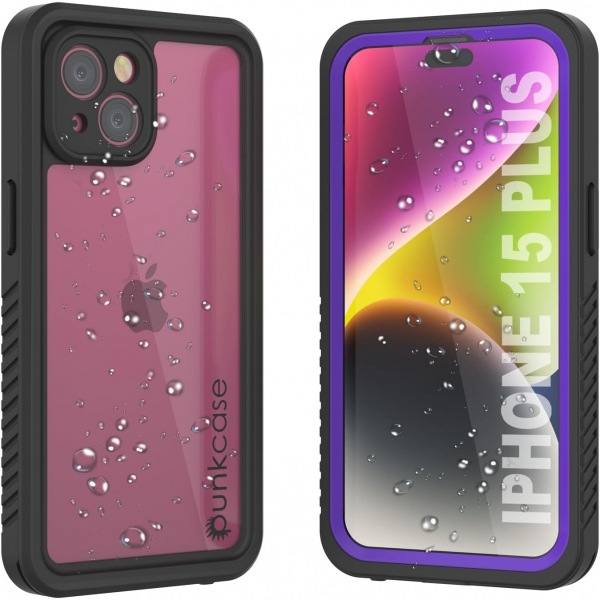 Punkcase Extreme Mag Serisi Apple iPhone 15 Plus Su Geirmez Klf -Purple