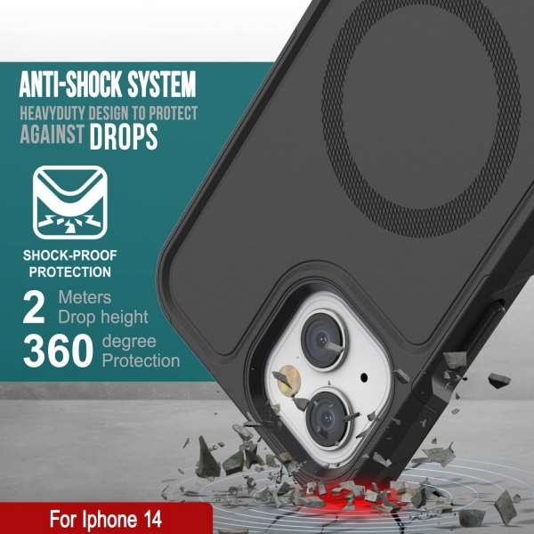 Punkcase Spartan Serisi iPhone 14 Plus Manyetik Klf (MIL-STD-810G)-Blue