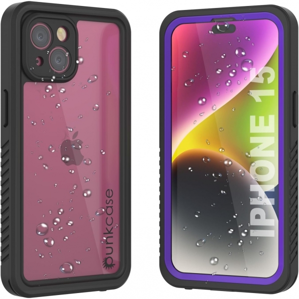 Punkcase Extreme Mag Serisi Apple iPhone 15 Su Geirmez Klf -Purple