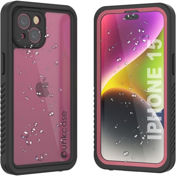 Punkcase Extreme Mag Serisi Apple iPhone 15 Su Geirmez Klf -Pink