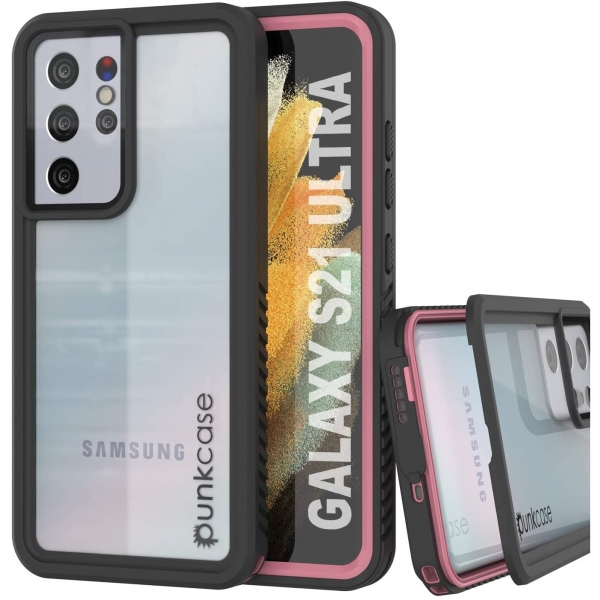 Punkcase Extreme Serisi Galaxy S21 Ultra Su Geirmez Klf-Pink