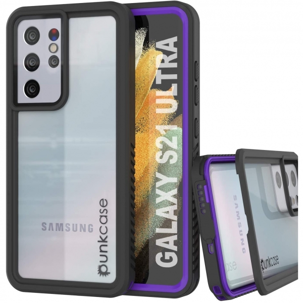 Punkcase Extreme Serisi Galaxy S21 Ultra Su Geirmez Klf-Purple