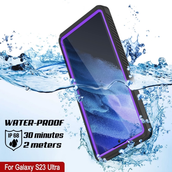 Punkcase Extreme Serisi Galaxy S23 Ultra Su Geirmez Klf -Purple