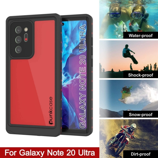 Punkcase StudStar Serisi Galaxy Note 20 Ultra Su Geirmez Klf -Red