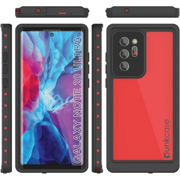 Punkcase StudStar Serisi Galaxy Note 20 Ultra Su Geirmez Klf -Red