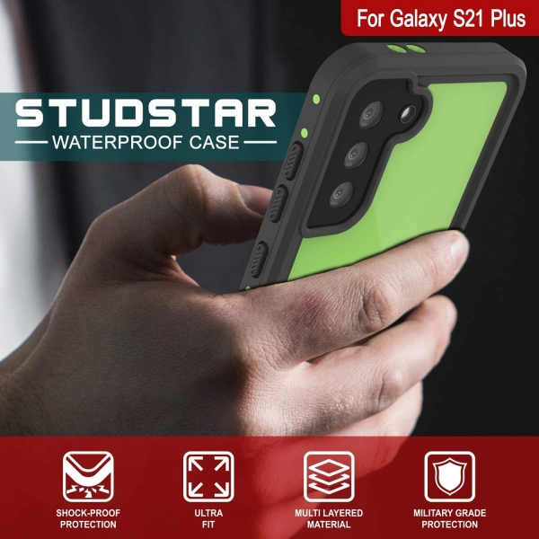 Punkcase StudStar Serisi Galaxy S21 Plus Su Geirmez Klf -Light Green