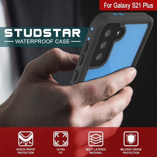 Punkcase StudStar Serisi Galaxy S21 Plus Su Geirmez Klf -Light Blue