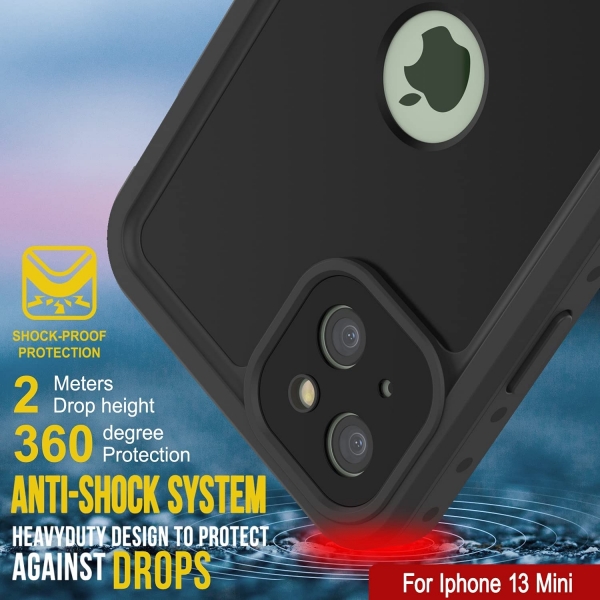 Punkcase StudStar Serisi iPhone 13 Mini Su Geirmez Klf-Black
