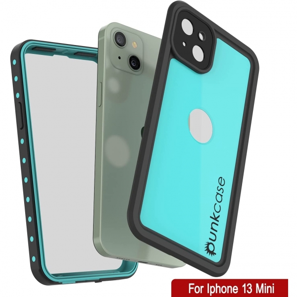 Punkcase StudStar Serisi iPhone 13 Mini Su Geirmez Klf-Teal