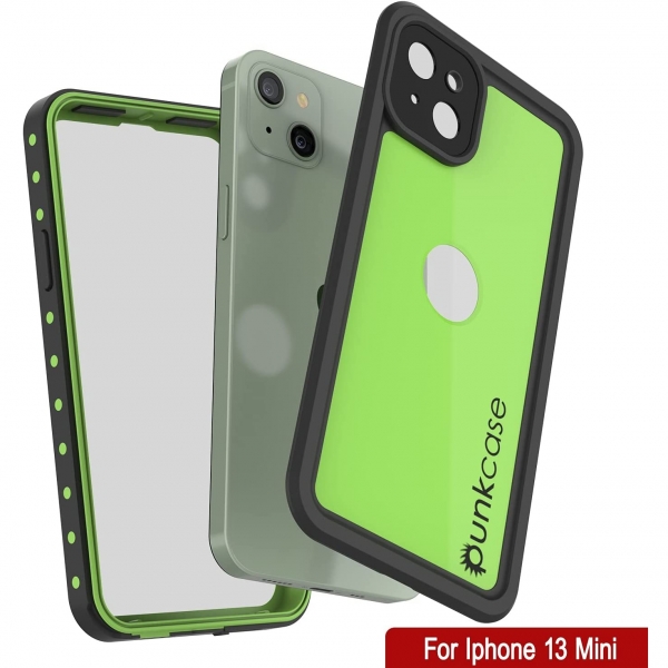 Punkcase StudStar Serisi iPhone 13 Mini Su Geirmez Klf-Light Green