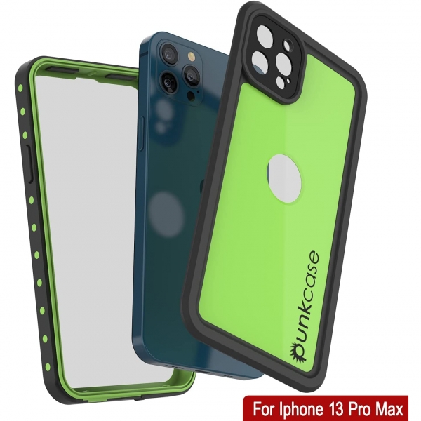Punkcase StudStar Serisi iPhone 13 Pro Max Su Geirmez Klf-Light Green