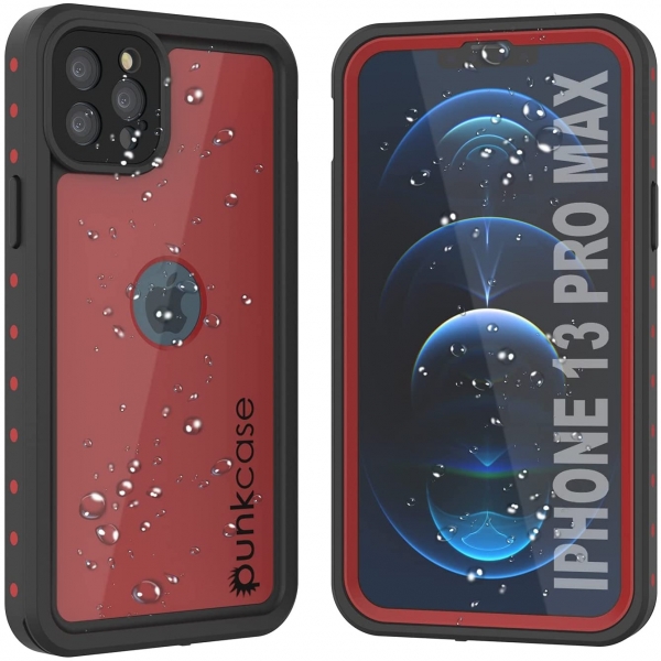 Punkcase StudStar Serisi iPhone 13 Pro Max Su Geirmez Klf-Red