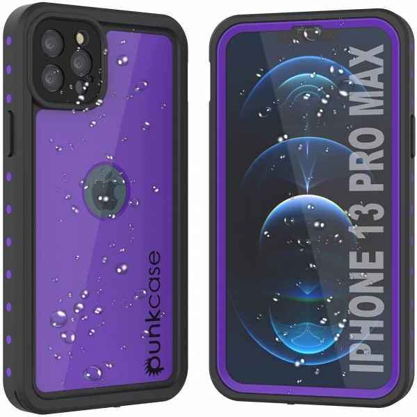Punkcase StudStar Serisi iPhone 13 Pro Max Su Geirmez Klf-Purple