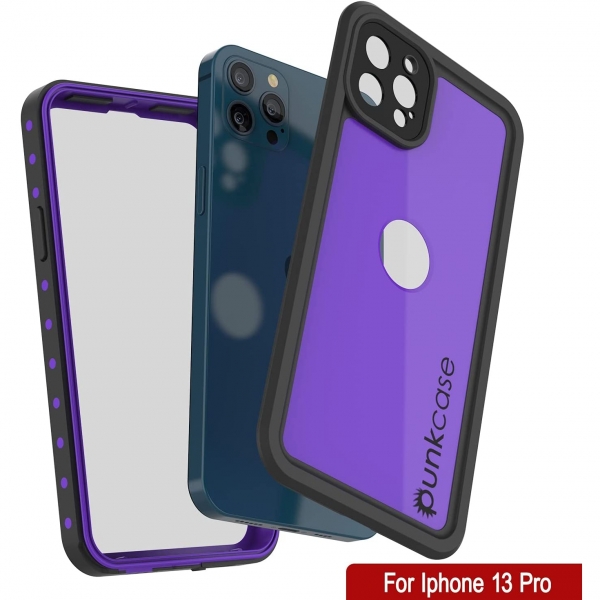 Punkcase StudStar Serisi iPhone 13 Pro Su Geirmez Klf-Purple