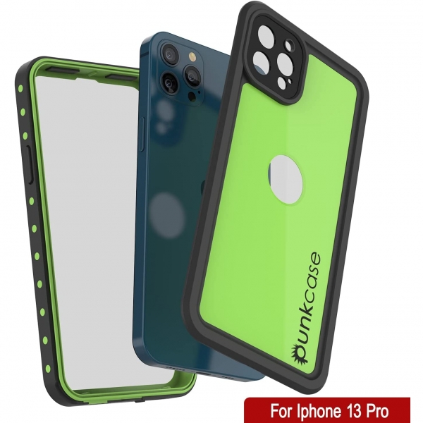 Punkcase StudStar Serisi iPhone 13 Pro Su Geirmez Klf-Light Green