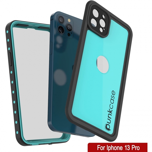 Punkcase StudStar Serisi iPhone 13 Pro Su Geirmez Klf-Teal