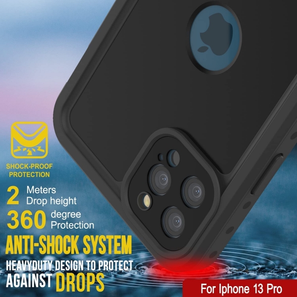 Punkcase StudStar Serisi iPhone 13 Pro Su Geirmez Klf-Black