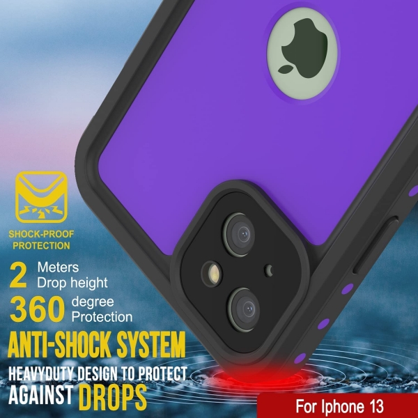 Punkcase StudStar Serisi iPhone 13 Su Geirmez Klf-Purple