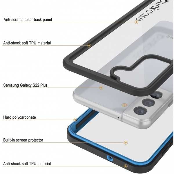 Punkcase Ultimato Serisi Galaxy S22 Plus Su Geirmez Klf-Light Blue