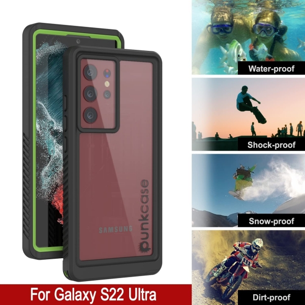 Punkcase Ultimato Serisi Galaxy S22 Ultra Su Geirmez Klf-Light Green