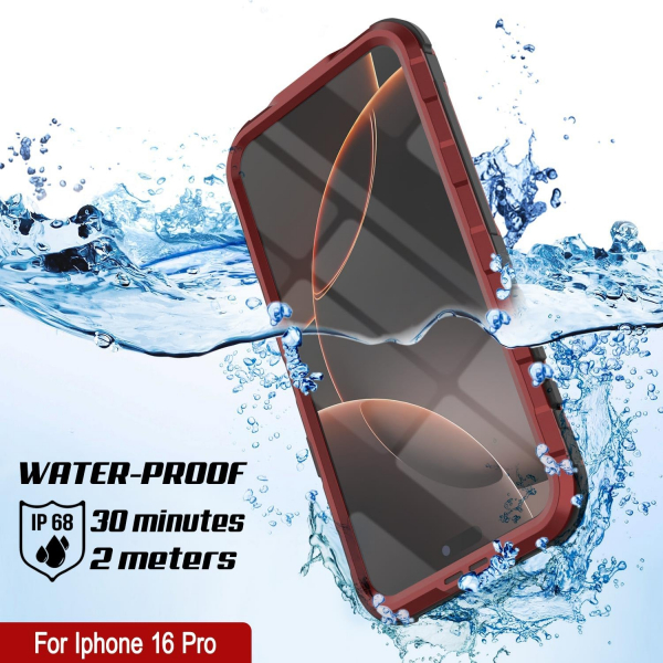 Punkcase iPhone 16 Pro Su Geirmez Extreme 2.0 Klf-Red Black