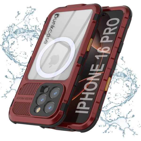 Punkcase iPhone 16 Pro Su Geirmez Extreme 2.0 Klf-Red Black