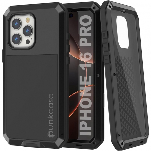 Punkcase iPhone 16 Pro Su Geirmez Klf-Black