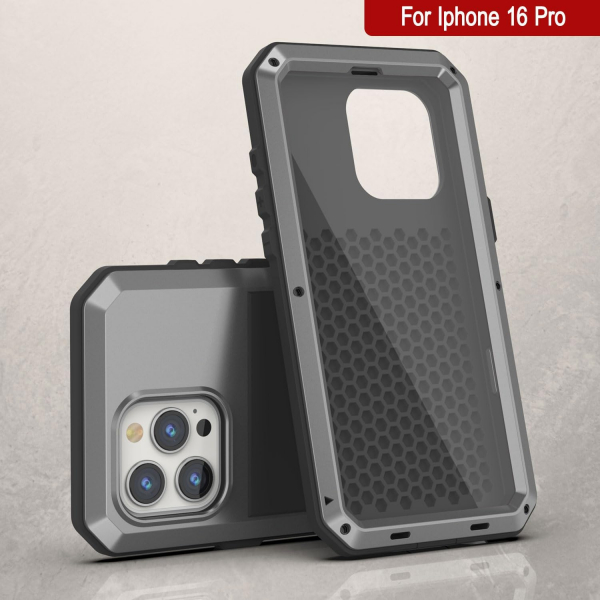 Punkcase iPhone 16 Pro Su Geirmez Klf-Silver