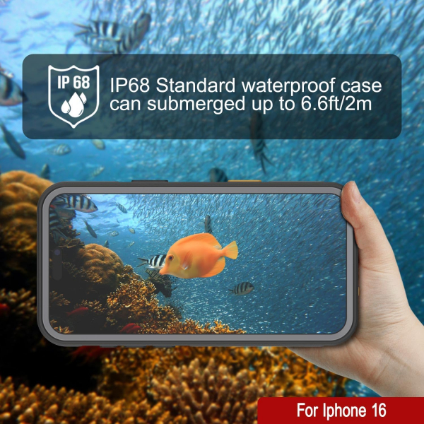 Punkcase iPhone 16 Su Geirmez Kickstud 2.0 Klf-Grey