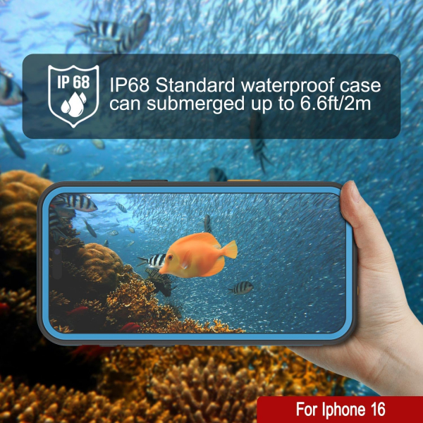 Punkcase iPhone 16 Su Geirmez Kickstud 2.0 Klf-Blue