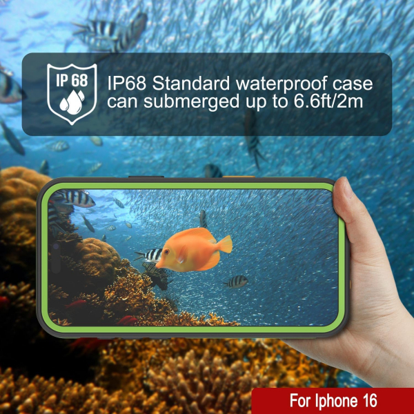 Punkcase iPhone 16 Su Geirmez Kickstud 2.0 Klf-Green