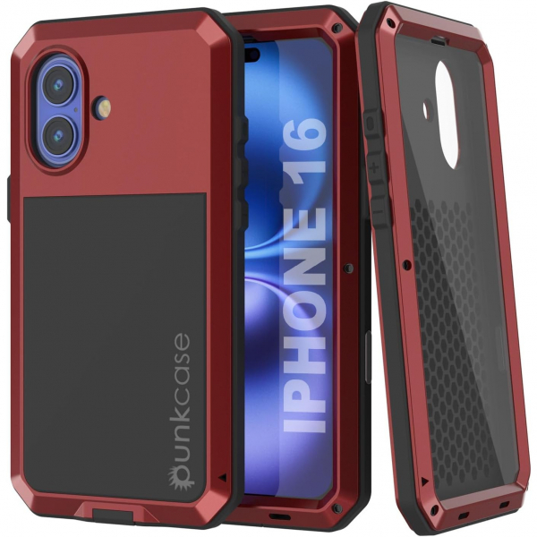 Punkcase iPhone 16 Su Geirmez Klf-Red