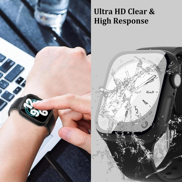 QCKANLJ Apple Watch 9 45mm Bumper Klf-Black