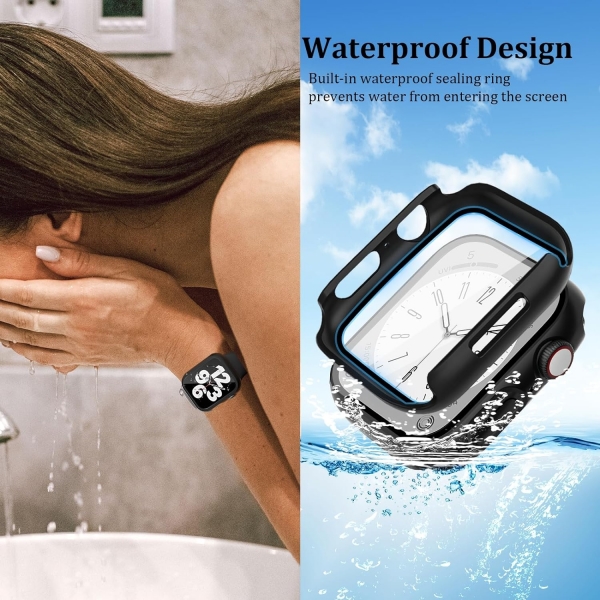 QCKANLJ Apple Watch 9 45mm Bumper Klf-Black