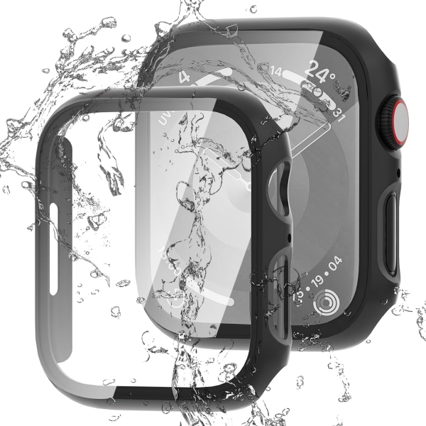 QCKANLJ Apple Watch 9 Su Geirmez Bumper Klf(45mm)-Black