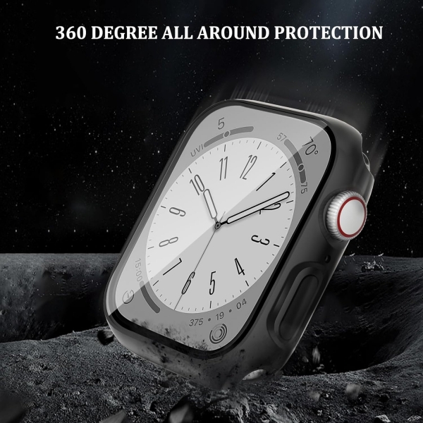 QCKANLJ Apple Watch 9 45mm Bumper Klf-Black Clear 