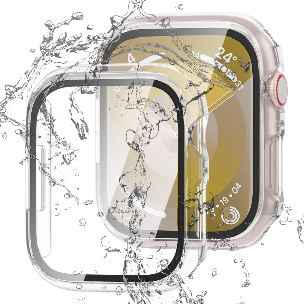 QCKANLJ Apple Watch 9 Su Geirmez Bumper Klf(45mm)-Transparent 