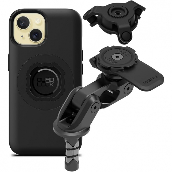 Quad Lock iPhone 15 Plus Titreimli MAG atal Sap Set