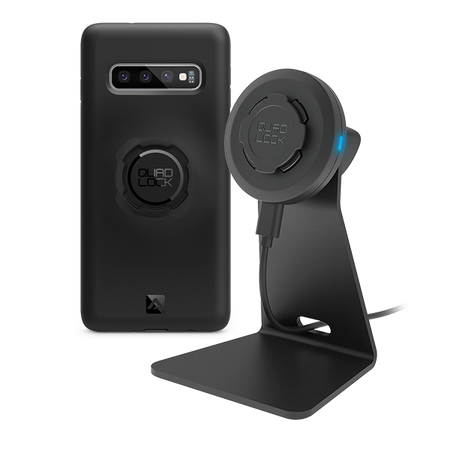 Quad Lock Samsung Galaxy S10 Kablosuz arj Aleti Ve Masa Stand Seti