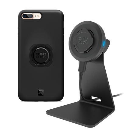 Quad Lock iPhone 8 Plus Kablosuz arj Aleti Ve Masa Stand Seti