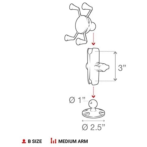 Ram Mounts X-Grip Dz Yzey in Telefon Tutucu Seti RAP-B-138-UN7U