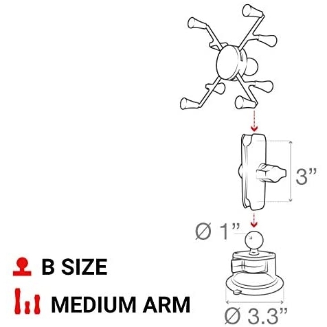 Ram Mounts X-Grip Twist-Lock Vantuzlu Tablet Tutucu Seti RAM-B-166-UN8U