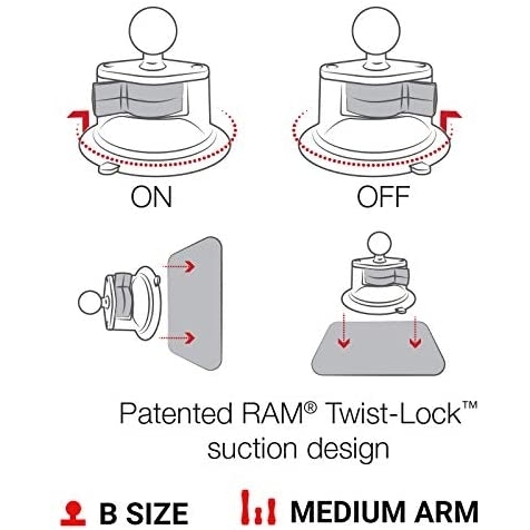 Ram Mounts X-Grip Twist-Lock Vantuzlu Tablet Tutucu Seti RAM-B-166-UN8U